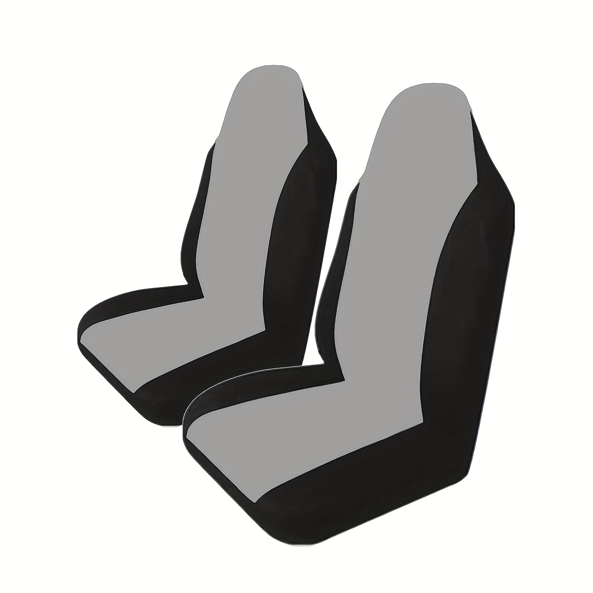 TEMU 2pcs Flat-panel Stitched Fabric Car Seat Covers, Front Double Seat Set
