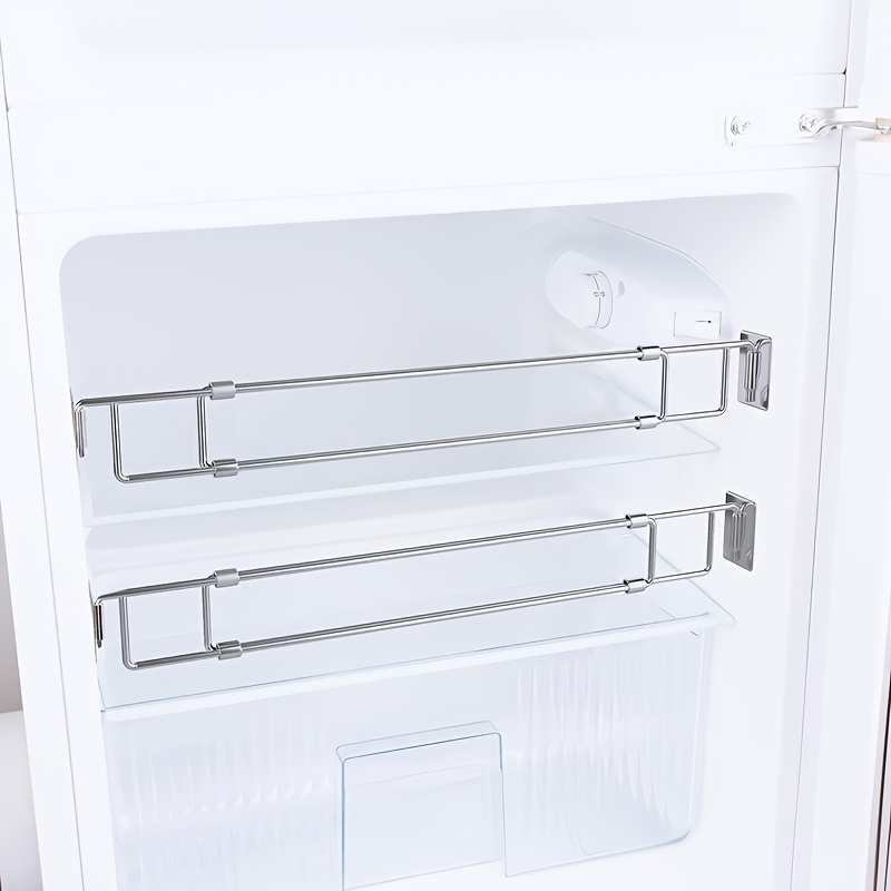 TEMU Adjustable Rv Refrigerator Safety Bar, Essential Travel Accessory For Campers, Retractable, Adjustable Angle, Stainless Steel To Prevent Items