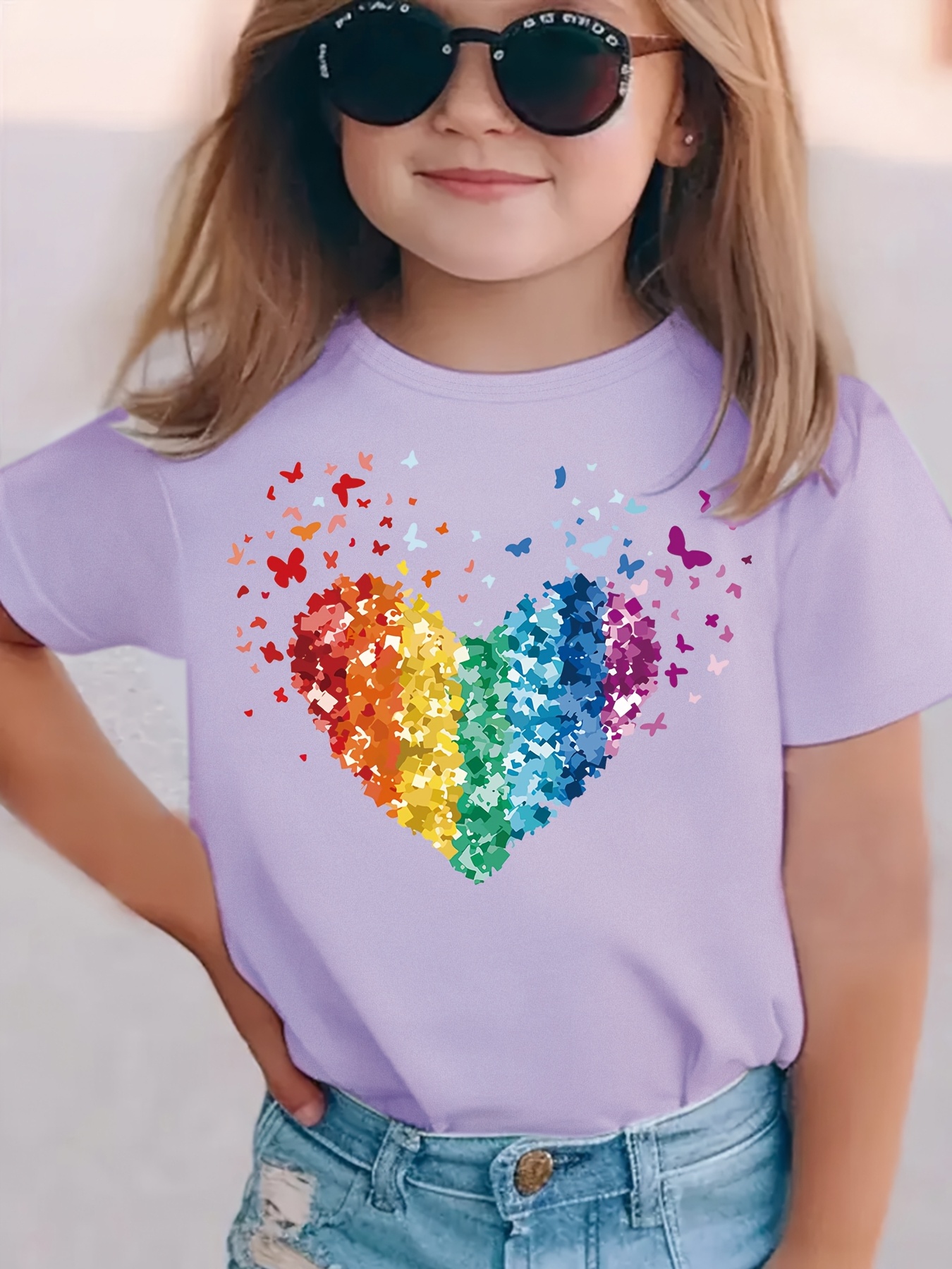 Produktbild von Geripptes Mädchen Rollkragen-Shirt - Himbeer