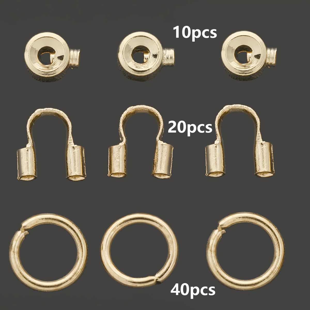 TEMU 35pcs/70pcs Connecting Rings Combination Kc Golden Including Pressure Cooker Positioning , U-shaped Ring Suitable For Jewelry Making Necklace