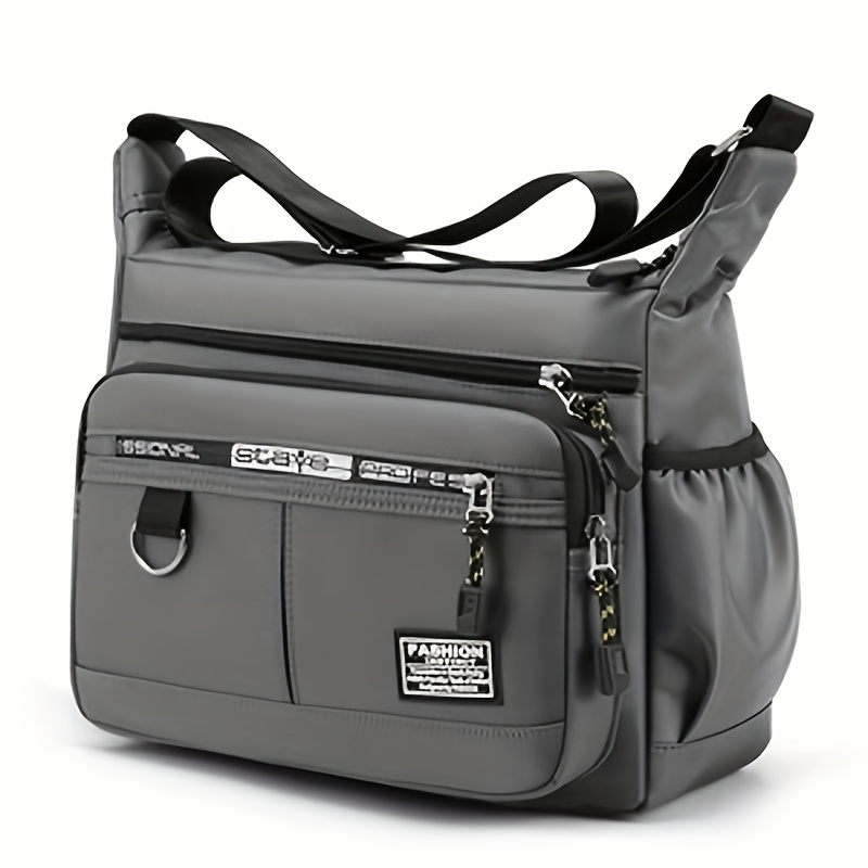 TEMU Sac bandoulière style pour hommes et femmes, sac à bandoulière avec multiples poches, sac décontracté et de navetteur [Avec fermeture éclair,