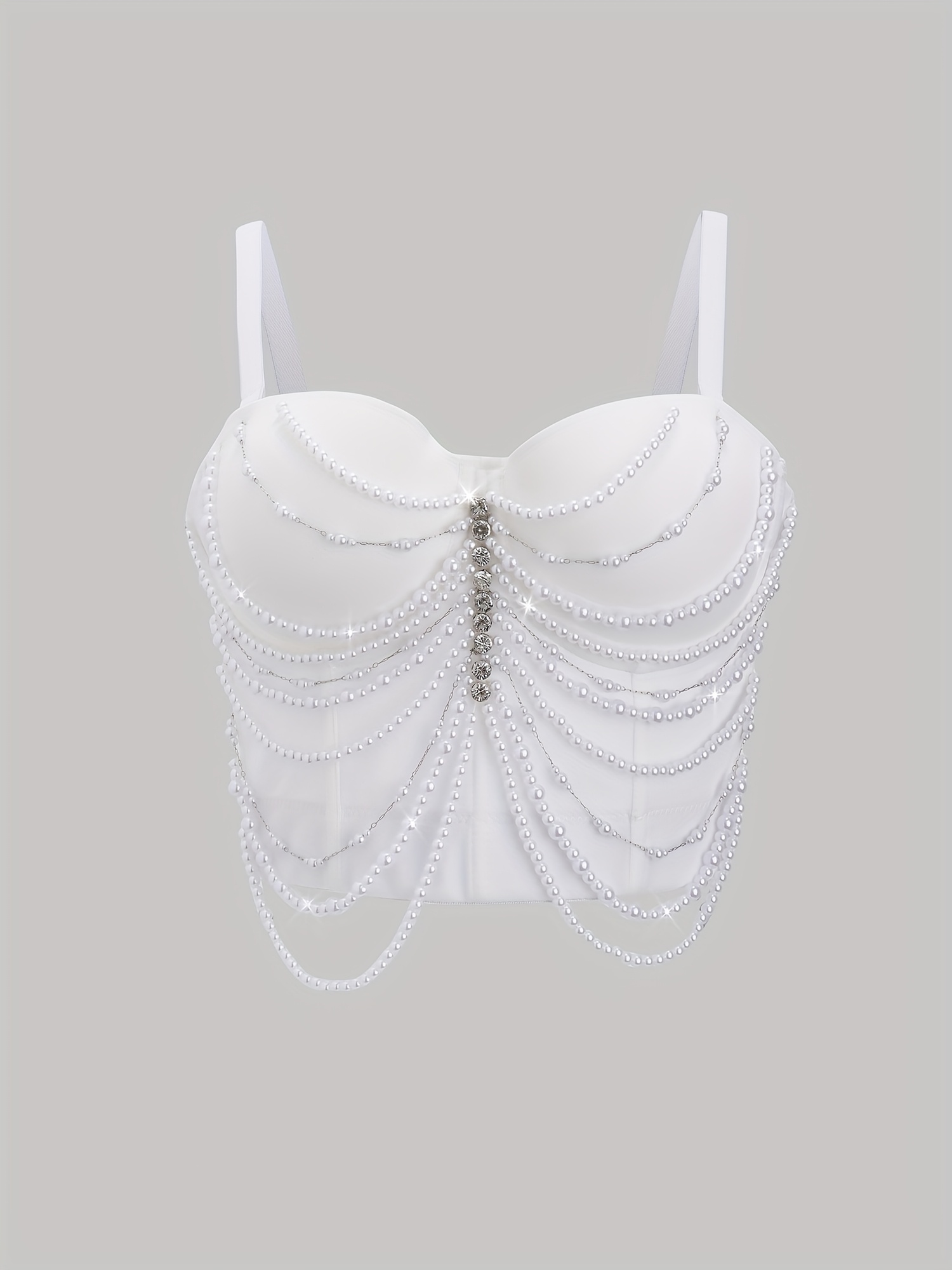 Glamorous Festival Top Accessory European Pearl Suspender Bodice
