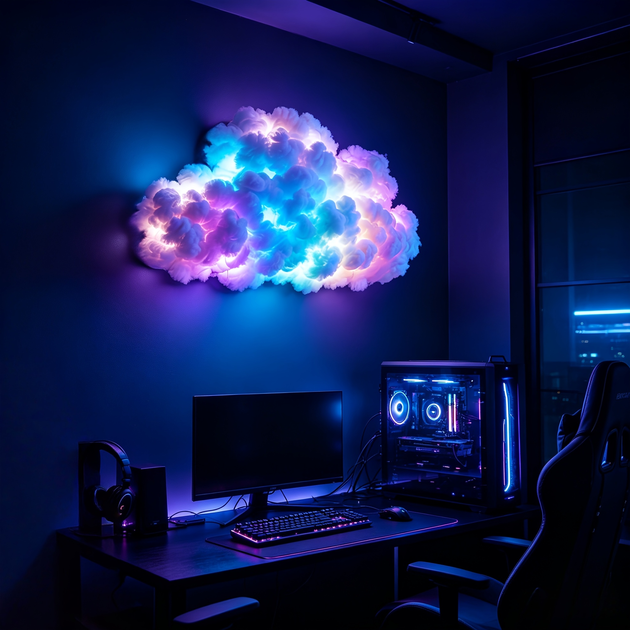 RGB Fantasy Thundercloud Light with Music Sync Features