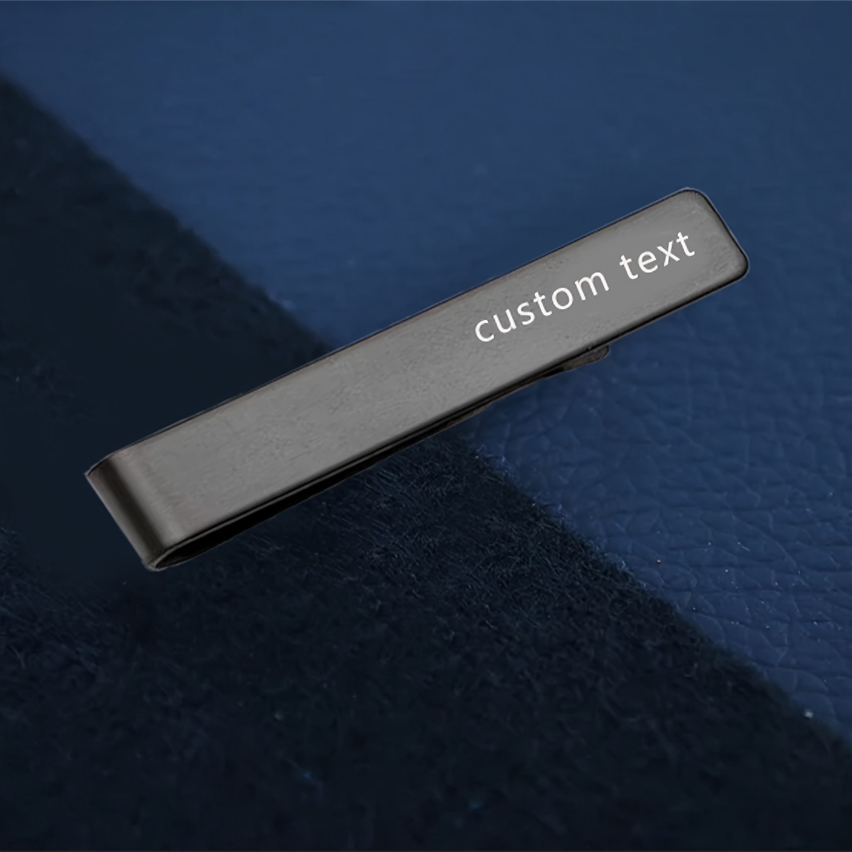 TEMU Custom Engraved Text Tie Clip, Men's Tie Clip Accessory, Groom Gift Groomsmen Gift Suit Accessory For Weddings