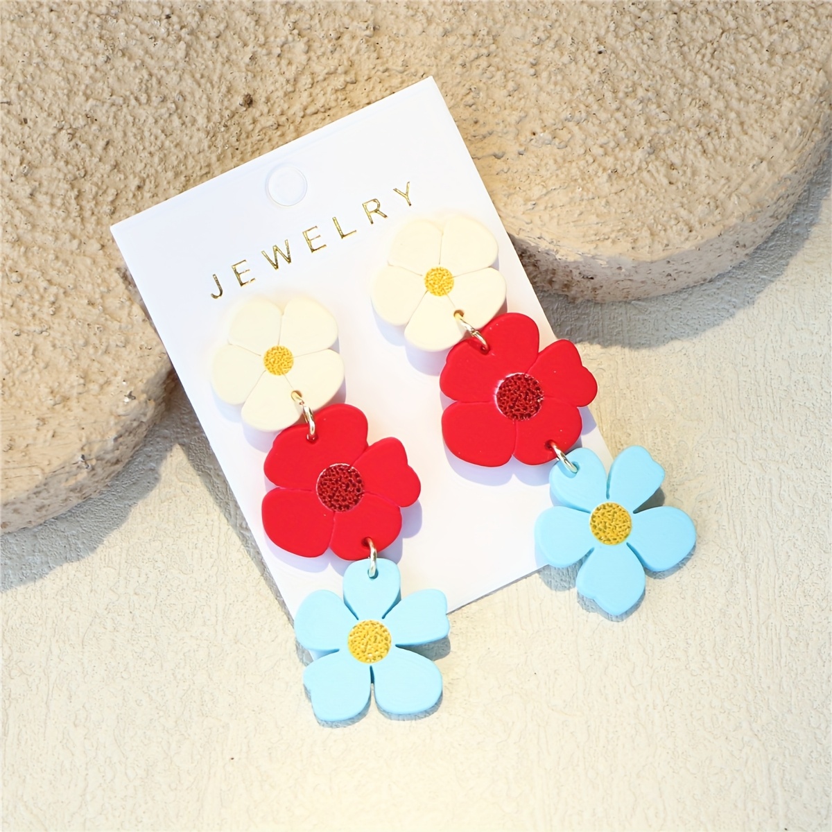 Women's Triple-Layer Cute Temperament Acrylic Earrings