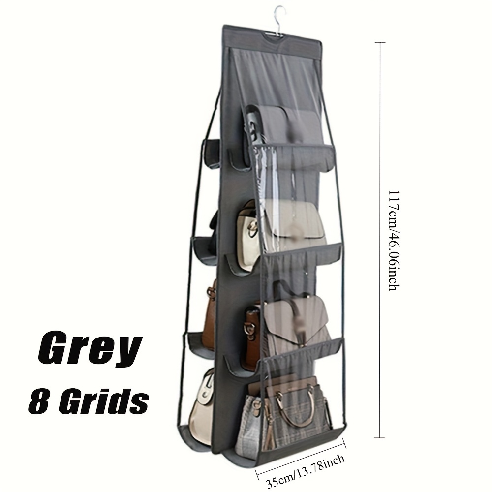 E-shop Handtaschen-Organizer zum Aufhängen, Aufbewahrungstasche für Kleiderschrank, transparentes Hängeregal, Halter für Handtaschenkollektion,