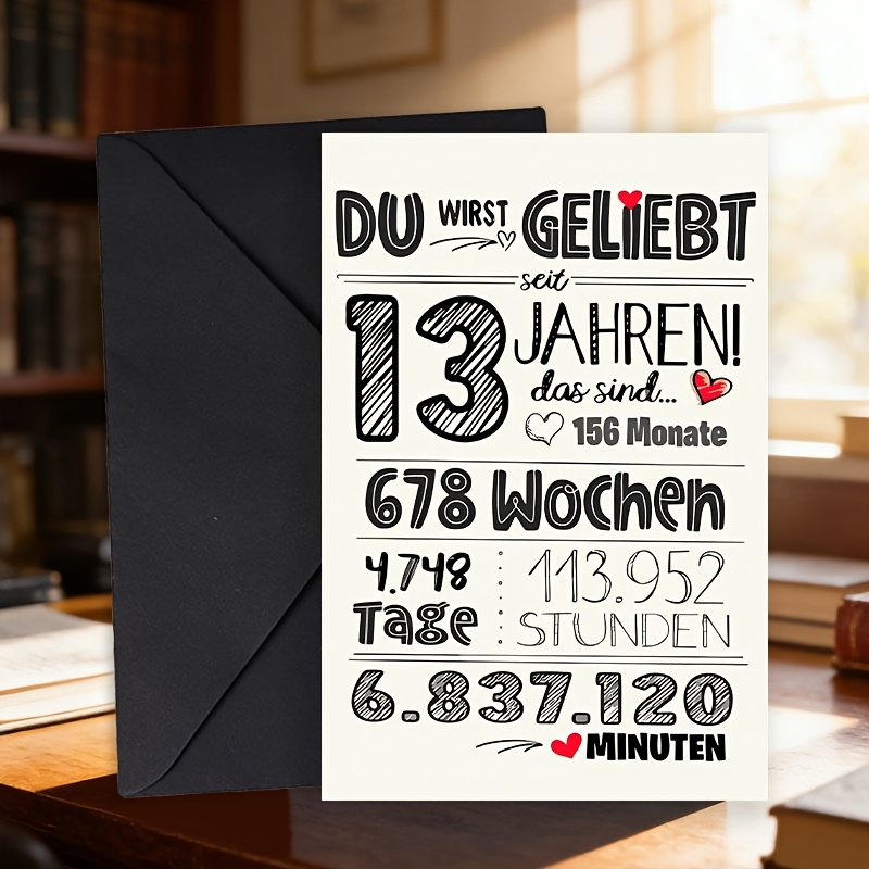1pc Cool German 13th Birthday Time Capsule Gift - Celebrating 156 Magical Months! Perfect Gift For Son, Daughter, Grandkids, Niece & Nephew - Unique Berlin-