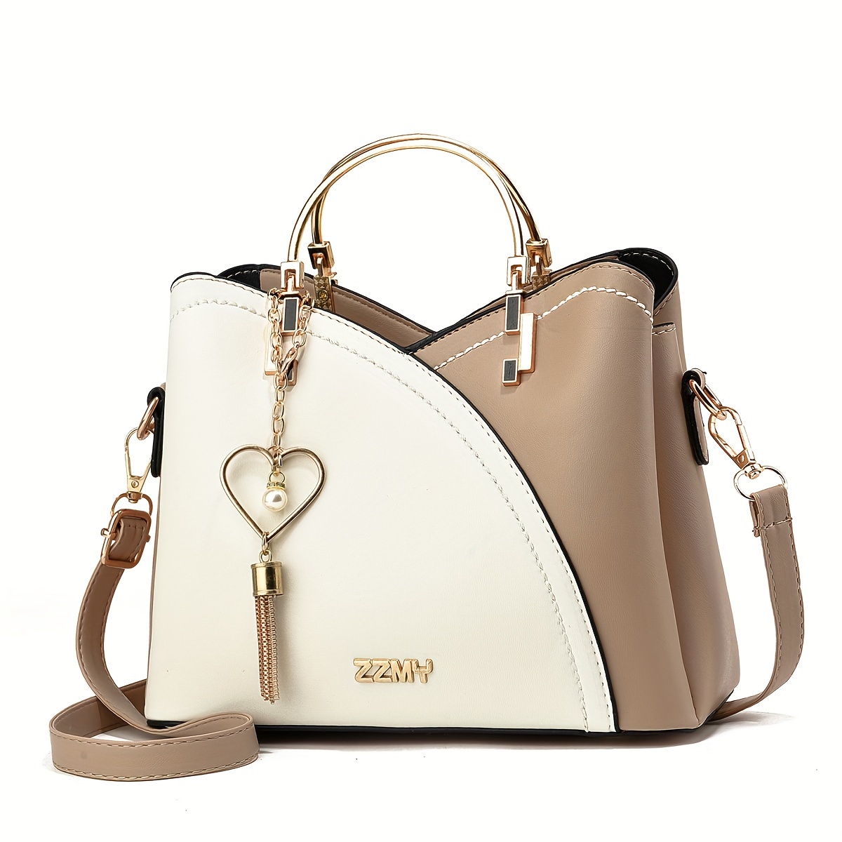 Image of Gift For Mom: Fashionable Contrast Color Women's Shoulder Bag, Versatile Trendy Premium Crossbody Handbag - Thanksgiving Gift