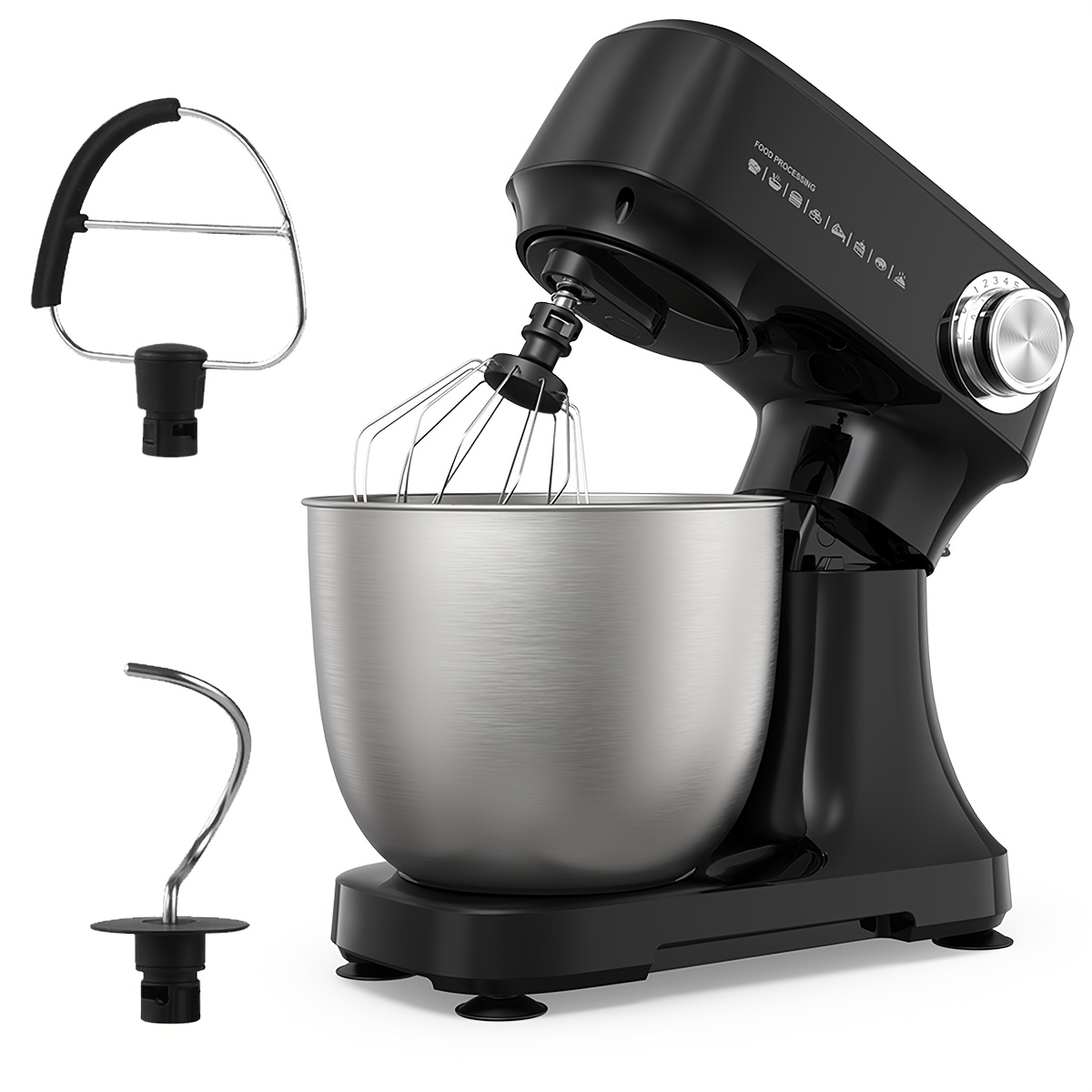 TEMU Stand Mixer 4.8-quart Electric Food Mixer With 12 Adjustable , Portable And Lightweight Kitchen Mixer For Everyday Use, Includes Whisk, Dough