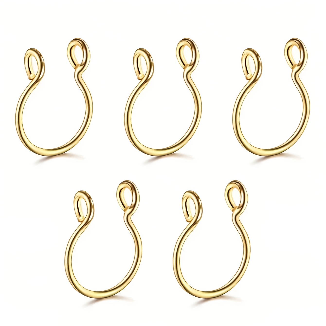 Women's Stainless Steel Round Faux Lip Ring Non-Piercing Nose Ring