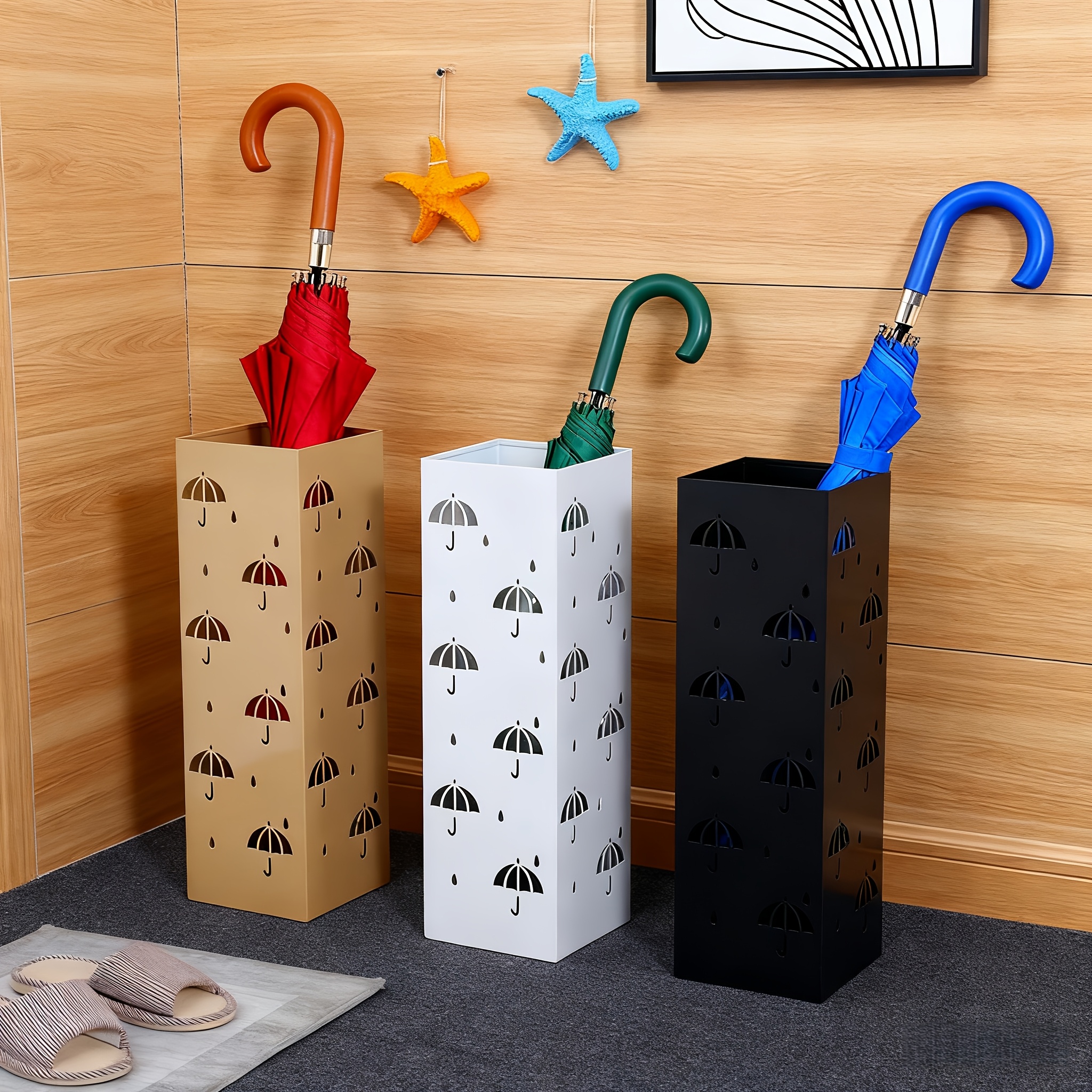 Drei Farben/Großer Eisen-Schirmständer/Schirmhalter Basis – Schirmhalter für Zuhause * Büroeingang, Einfacher Schirmbehälter, Kommerzieller Schirmorganizer