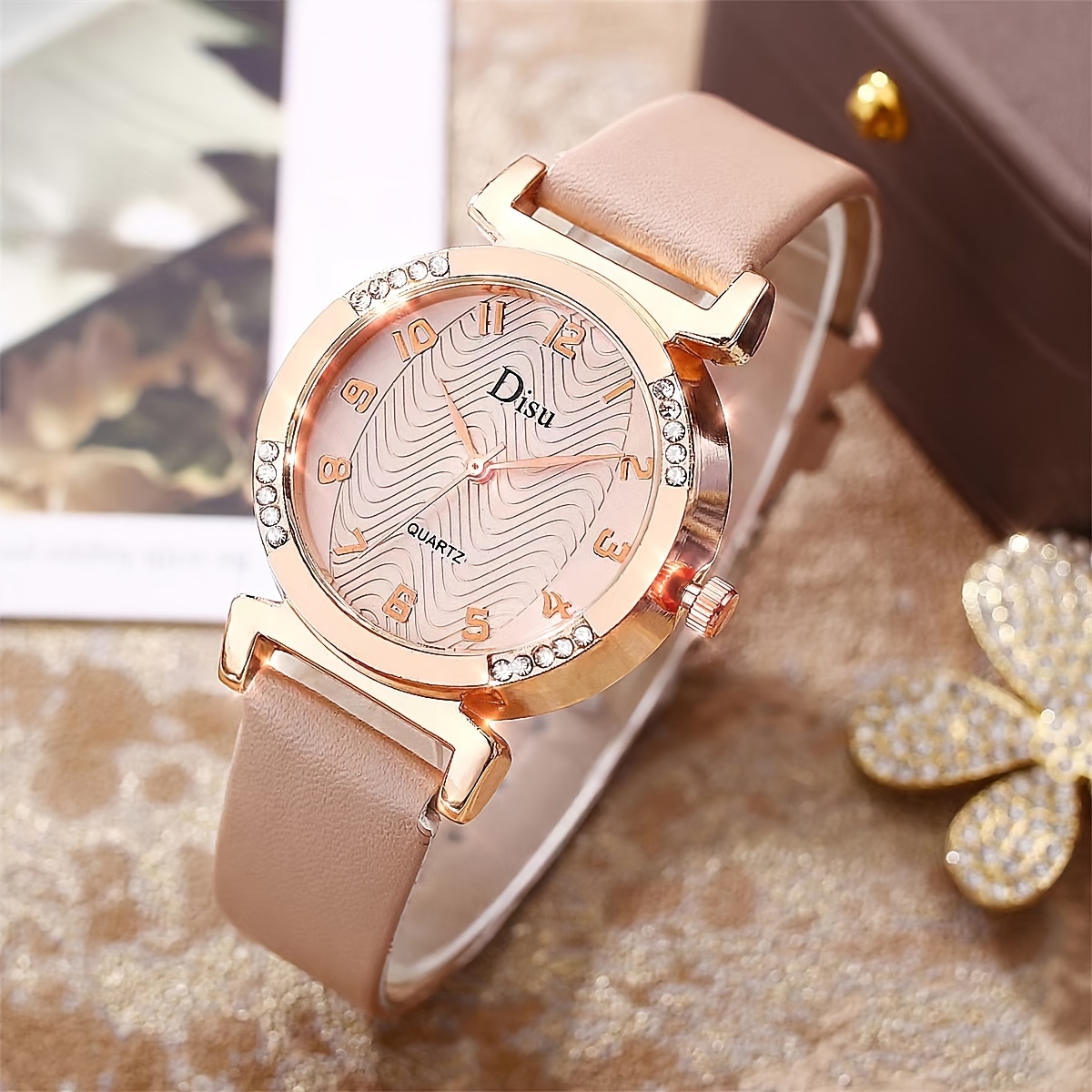 reloj cuarzo estrás mujer estilo redonda Temu Uruguay