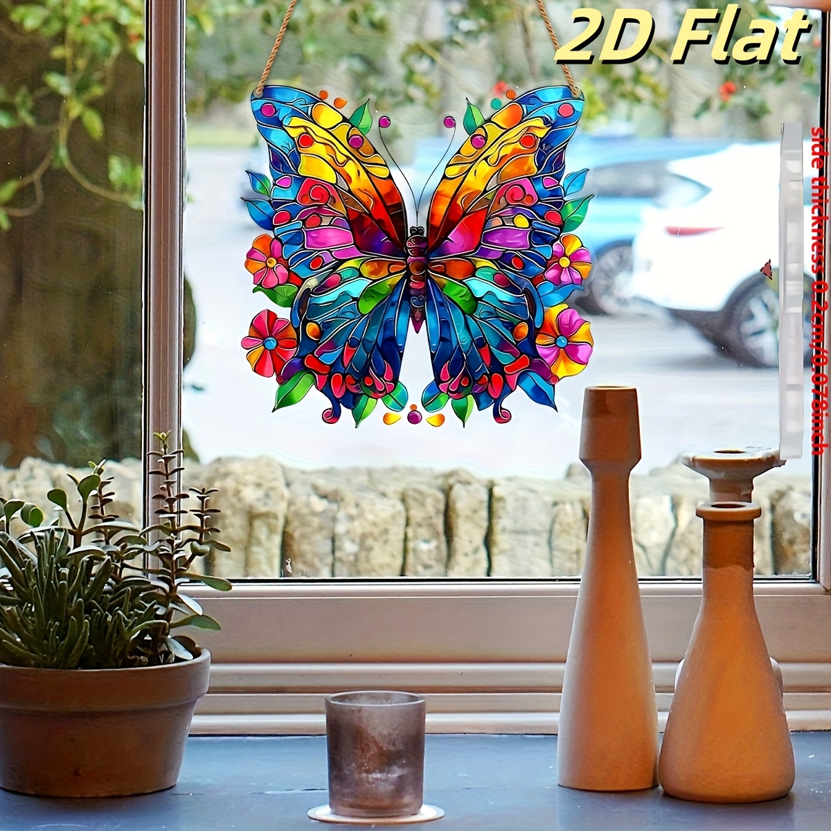 2d flaches farbenfrohes glasanhänger eine