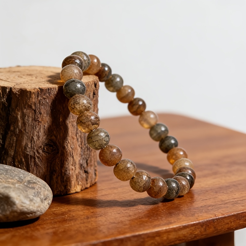 Dragon Patterned Agate Wealth Charm Bracelet, Gift