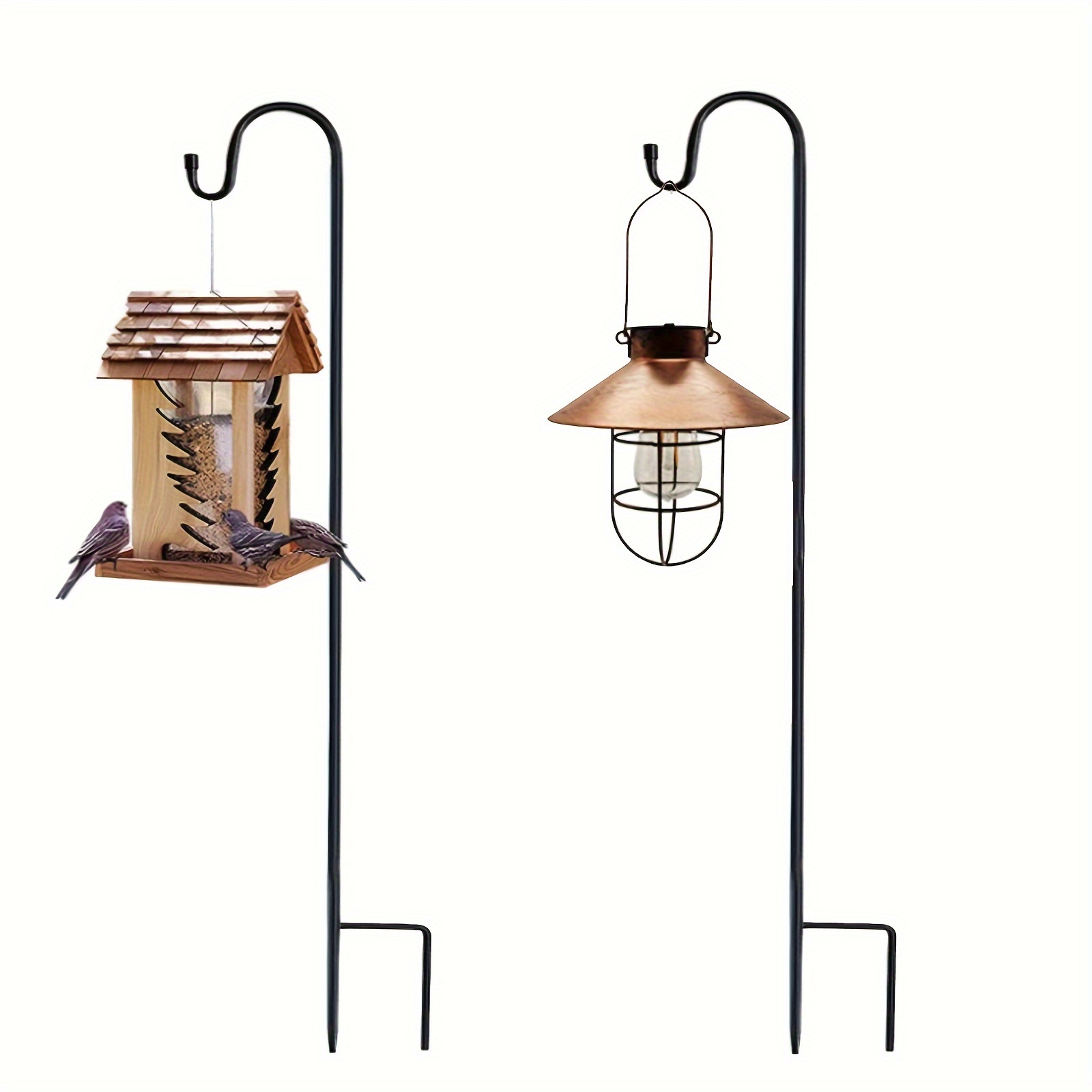 

Versatile Shepherds Hooks For Outdoor Decor - Adjustable, Easy-to-install Metal Stake Stand For Garden Lanterns & Plant Baskets