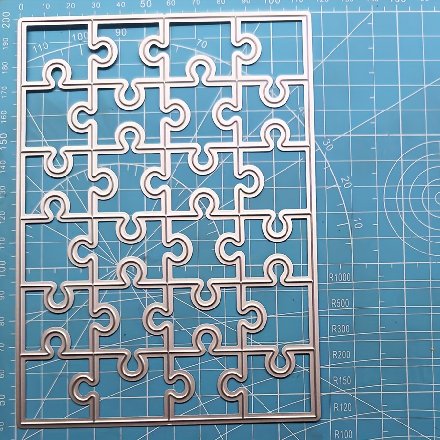 A Small Rectangular Puzzle Frame Metal Cutting Die, Suitable For Scrapbooking And Embossing Crafts