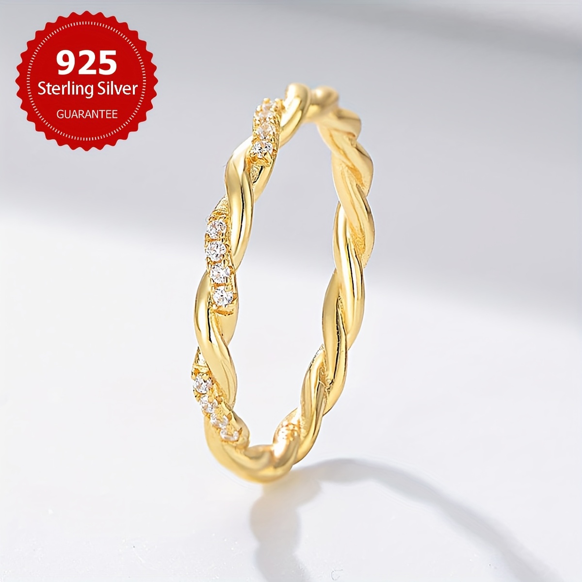 Women's S925 Silver Line Twist Wrap Ring, Wedding Gift