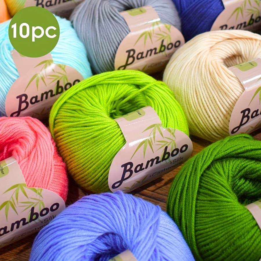 10 vnt. Bambuko Mišinio Verpalų – Minkšti ir Kvėpuojantys Megztiniams, Nėrimui, DIY Amatams – 500 g/17,63 oz Iš Viso – 31 Ryški Spalva