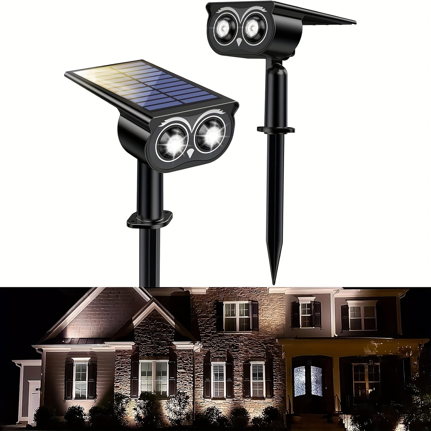 

2/4 Pack Solar Spot Lights, 360° Adjustable Solar Spotlights 3 And Auto , Spotlight For Driveway,