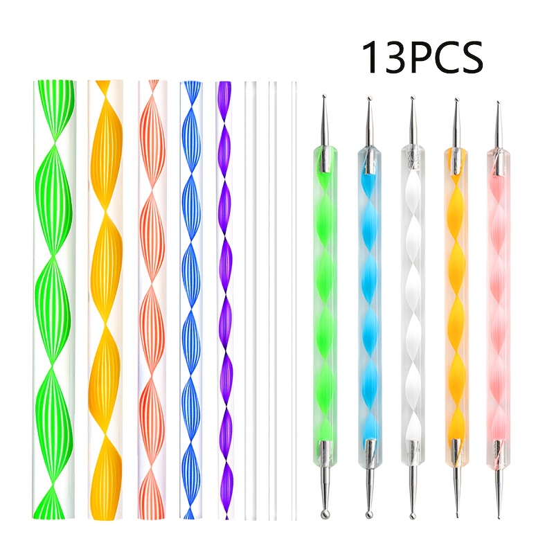 

Ensemble de 13 Outils de en Acrylique, Stylus de Gaufrage Professionnel pour Nail Art, sur , Peinture de Mandala sur Roche, Kit de Création Non Chargé