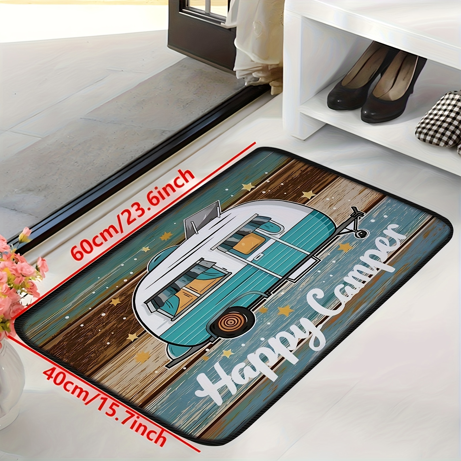 E-shop Rutschfeste und maschinenwaschbare Camping-Türmatte, dekorativer Teppich für Innen- und Außenbereich – für Wohnmobile und ideales Geschenk für