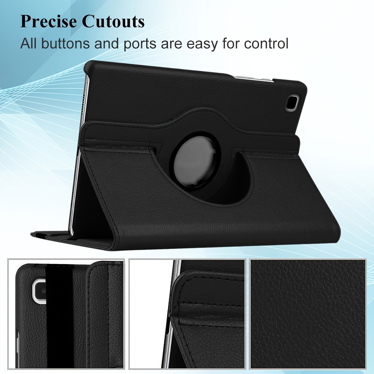 protective case with stand function for samsung galaxy tab a 10 1 inch 2019 sm t510 t515 made of pu leather with rotating multi angle support thickened design for anti drop protection details 0