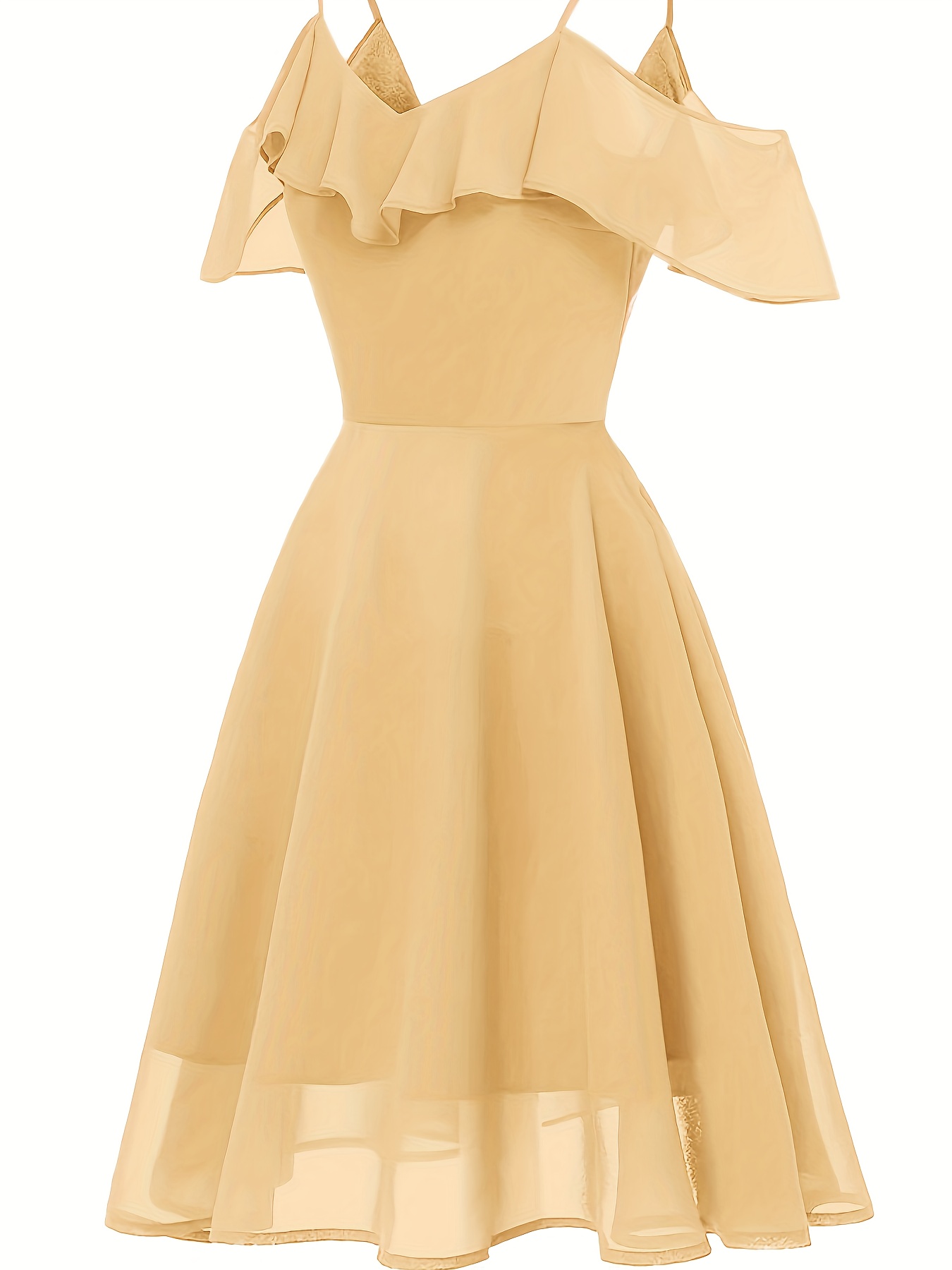 cute womens chiffon short dress spaghetti straps a line v - Temu