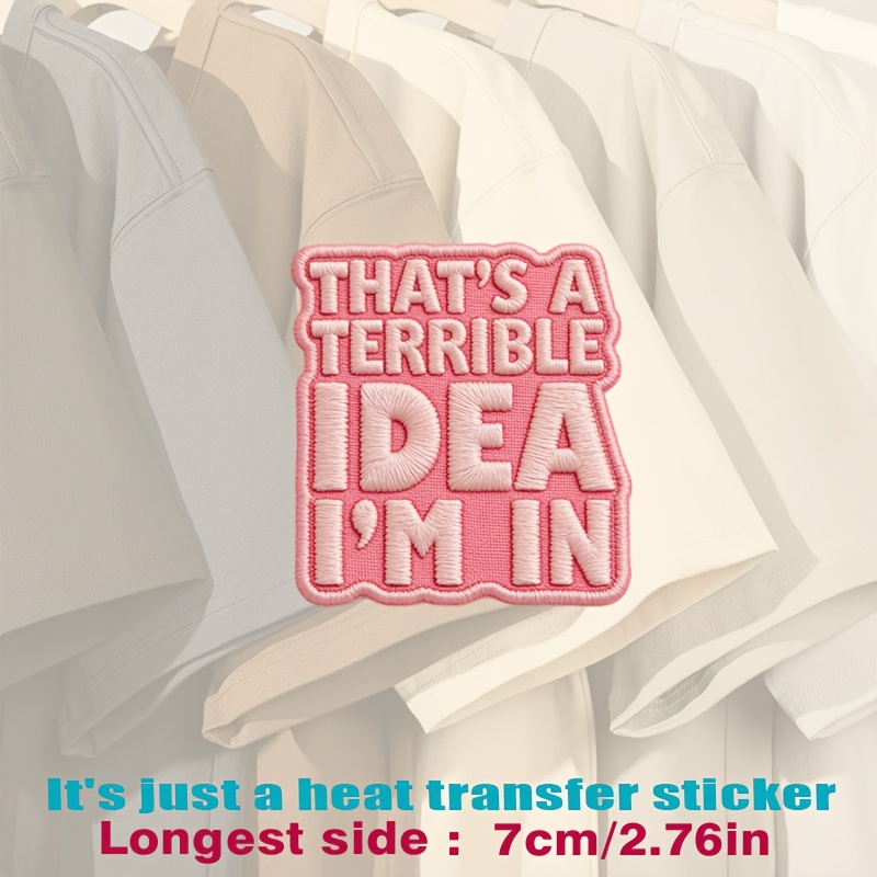 TEMU Pink "that's " Patch With Textured, Raised Letters On A Quilted, Heat Transfer Stickers Are Suitable For Flat Fabrics Such , Hats, Canvas Bags,