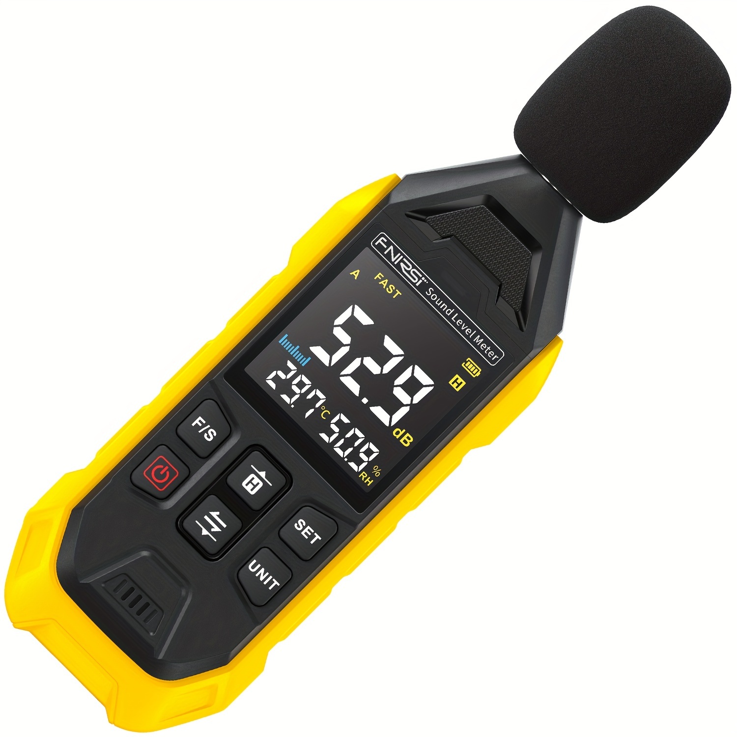 item picture Sound Level Tester Measuring 30 to 130 Db with A-Weighting, Capable of Assessing Audio, Temperature, And Humidity, Featuring Data Hold Functionality