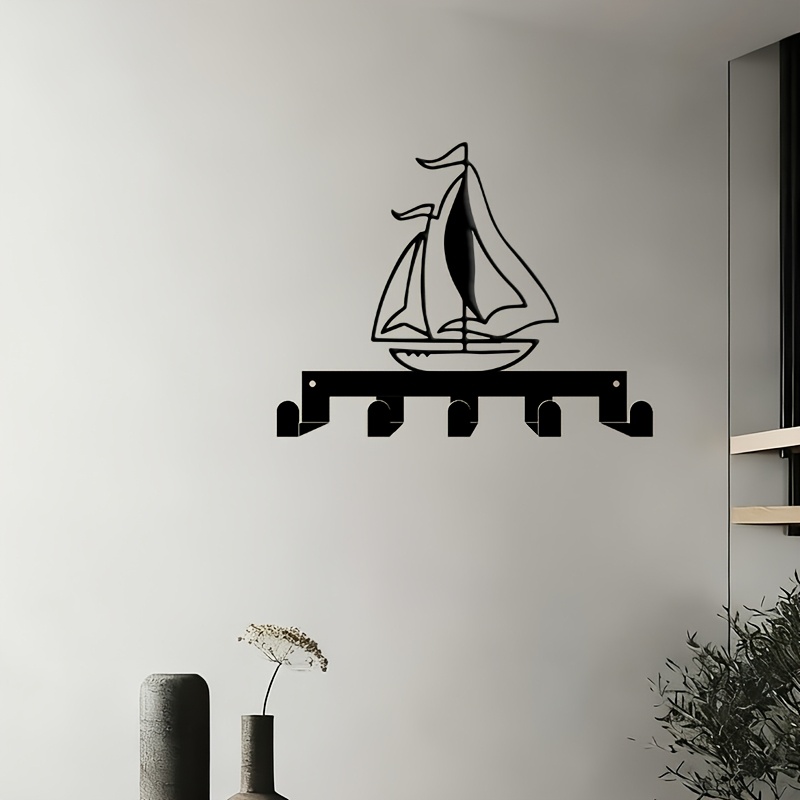 Modern Sailboat Key Holder & Wall-Mounted Key Organizer