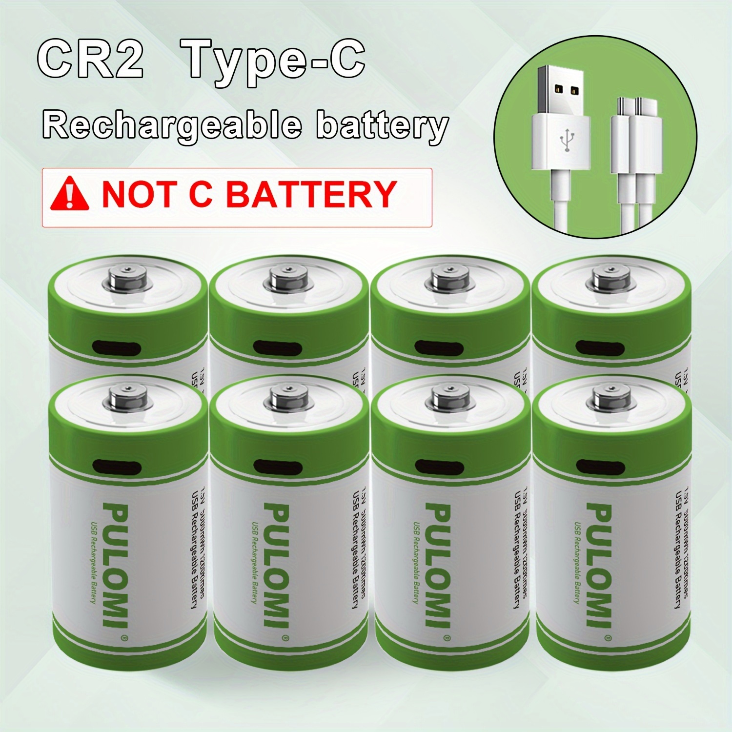 

New 4pcs/8pcs, Cr2 Battery, Cr2 Batteries, Cr15h270 Cr15266 Cr15270 Cr2w Battery, Usb Cr2 Rechargeable Battery, 3.7v 1100mwh 300mah Rechargeable Battery, 1.5 H Charge, 1200 Usb -c ,