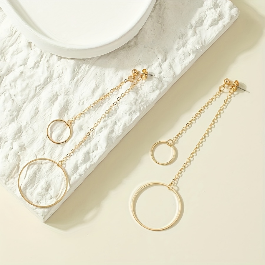 Geometric Circle Dangle Earrings Alloy Jewelry for Women