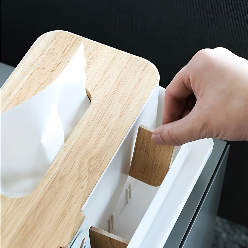 wooden lid tissue box kitchen bedroom   storage box napkin paper tissue Product details 4