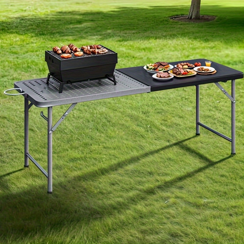 Yitahome | 6Ft Folding Portable Grill Table 2-in-1 Design Camping Table For Grill In Black 4