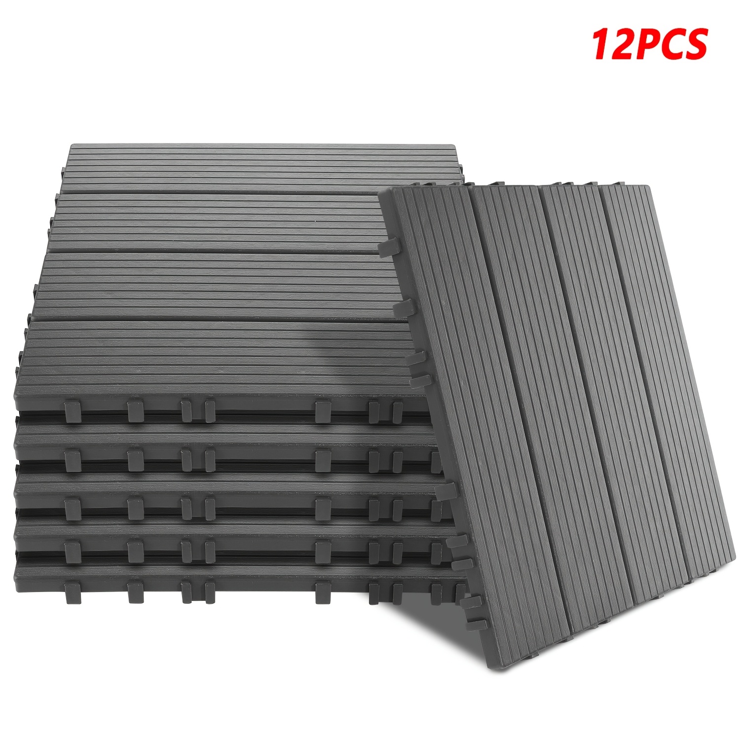 TEMU 12/24/30pcs 2cm Thick Pvc Interlocking Floor Mats 30×30cm Non-slip Hollow Drainage Splicing Floor Tiles Floor Mat