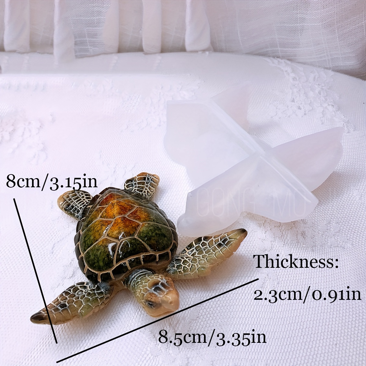 Image of 3d Turtle Mold High-quality Silicone Rubber For Plaster, Candle, Epoxy Resin, Fish Tank Ornaments, And Diy Concrete - Adorable And Design For Unique Gypsum Crafts