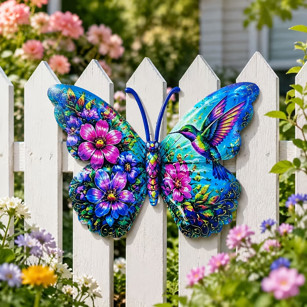 TEMU 【2.5d】 [2.5d] 15.16-inch Large Coloured Metal Outdoor And Indoor Ornaments. No Electricity Needed. Garden, Courtyard, Living Room, Balcony, Bar.
