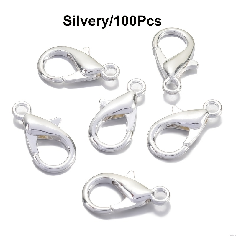 Image of 100pcs Of 12mm Multi-colored Lobster Clasps For Bracelets, Necklaces, Keychains, And Jewelry Making Additions