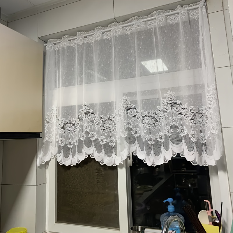 1pc New Style Short Curtain, Living Room Bedroom Decor Sheer Curtain, Individual Decor Rod Pocket Curtain