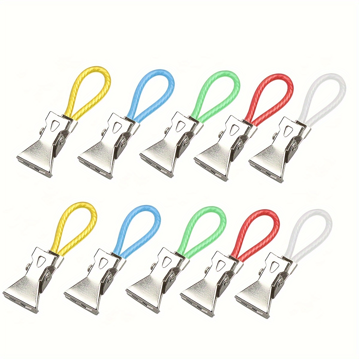 E-shop 10 Stk. Stilvolle Metallhandtuchklammern - Vielseitige Wäscheständer für Küche, Bad & Toilettenorganisation, Verschiedene Farben, Wäscheklammern