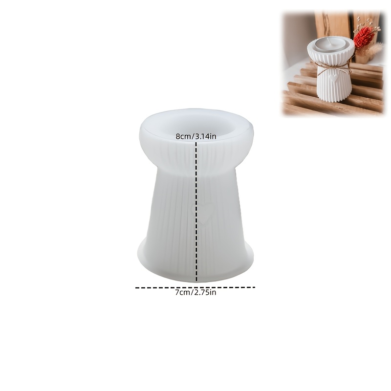 TEMU Plaster Silicone Mold 1pc Love Striped Irregular Cylindrical Candlestick Clay Molds Heart Pattern Striped Geometry Candle Holder Mold Handmade