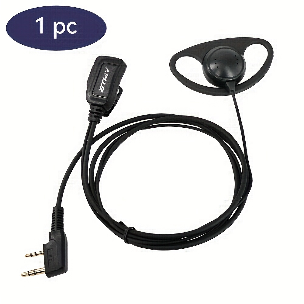D-mount Walkie-talkie Headset Microphone, Talk Ppt Plug-and-play, , Durable Cable, Compatible With Baofeng , , Etc., Suitable For Outdoor Security, Hotel Catering