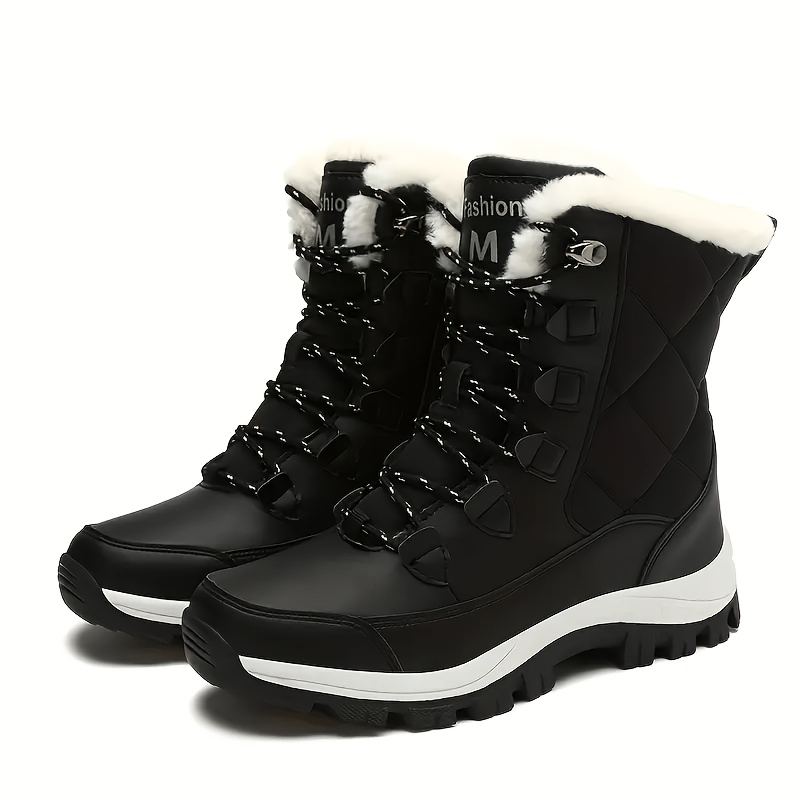 TEMU Women's Outdoor Snow Boots, , -lined, Thick, Anti-freezing, High Quality, Winter Sports, Fashionable, Versatile, And Slip-resistant, Women Shoes