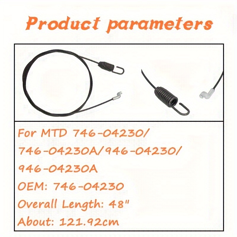 Brake cable, acceleration cable, lawn mower