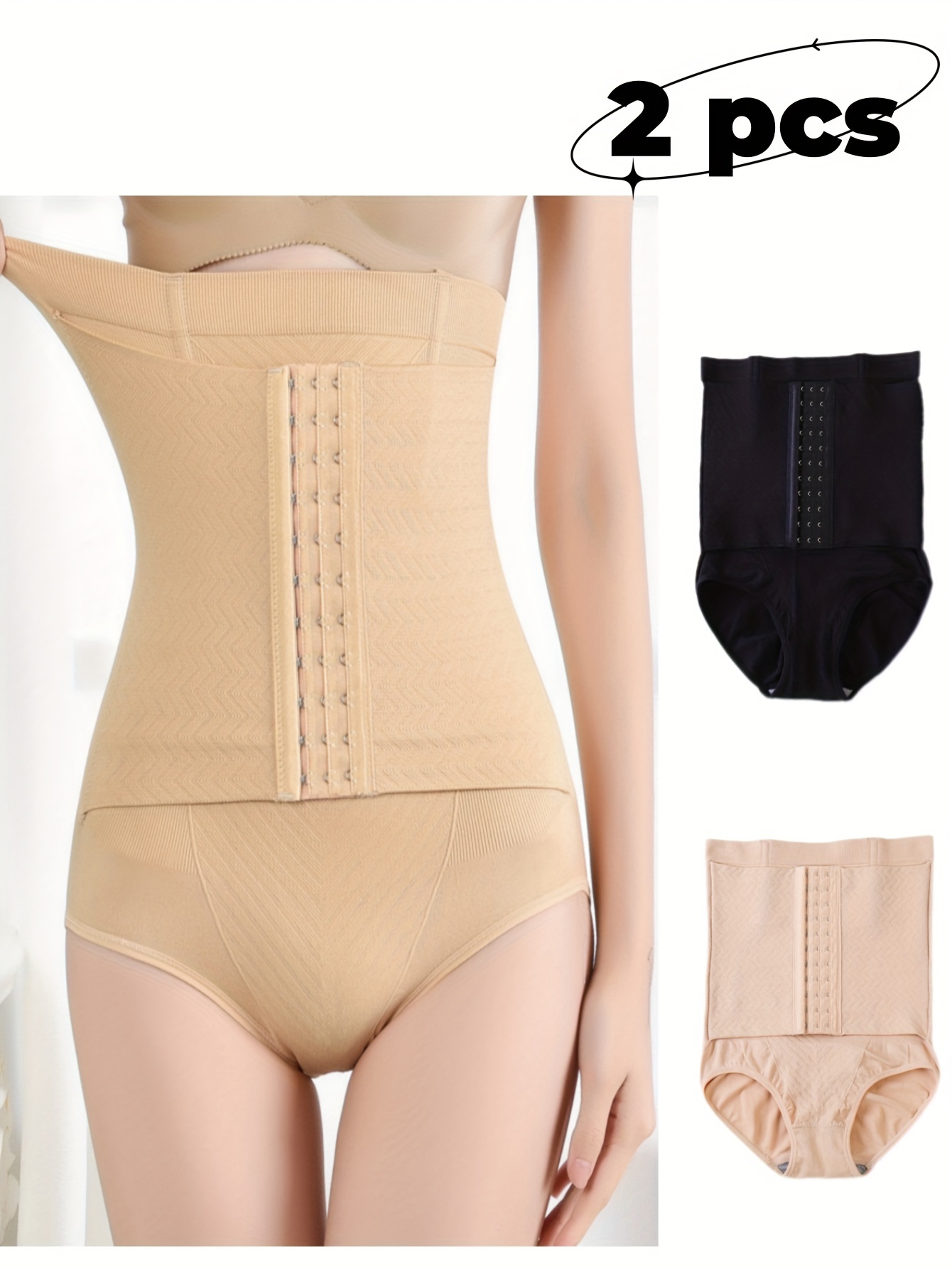 two pack womens high waist belted shaping pants