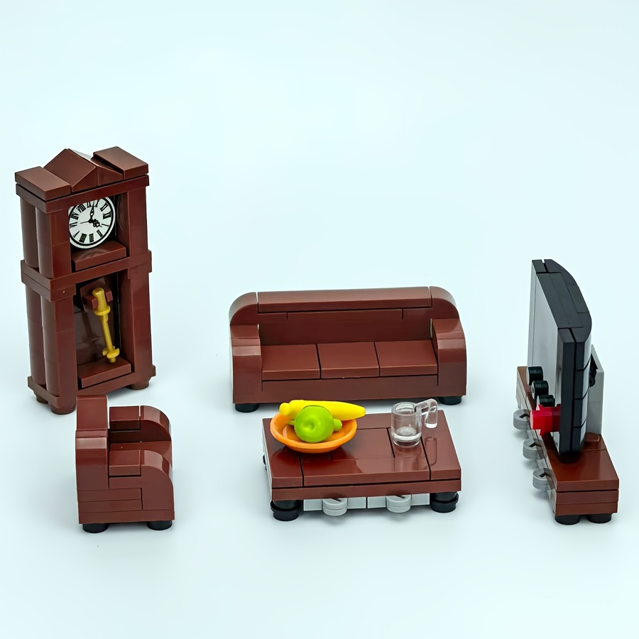Mini Living Room Set Sofa Table Clock Home Decor Display Desktop Ornament
