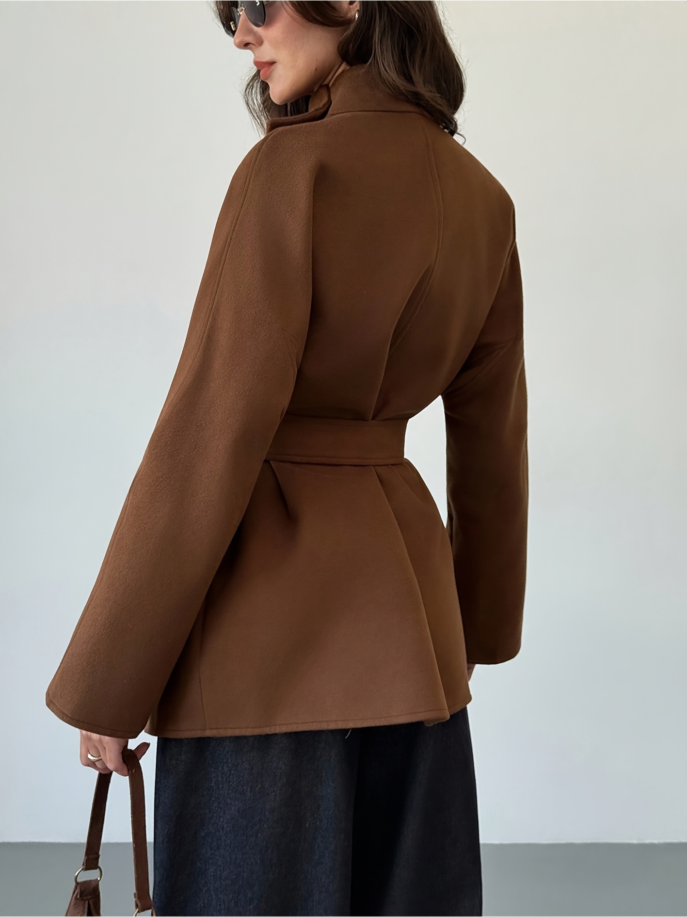 tie waist winter coat womens