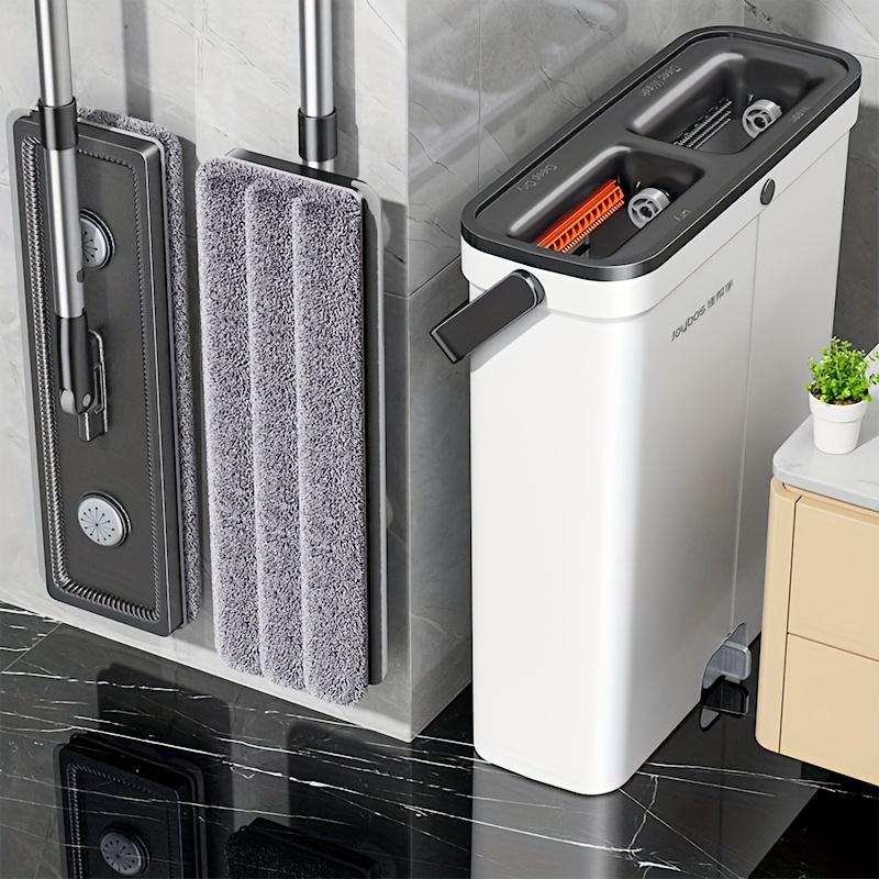 Household Narrow Slit Storage Hands-Free Mop Bucket Set, Wet and Dry Bucket, Home Vinyl Wood Flooring, Hardwood Wood Flooring Tile Wall Universal, Suitable for Living Room, Bedroom, Kitchen, Bathroom, Patio, Cleaning Tools, Cleaning Supplies