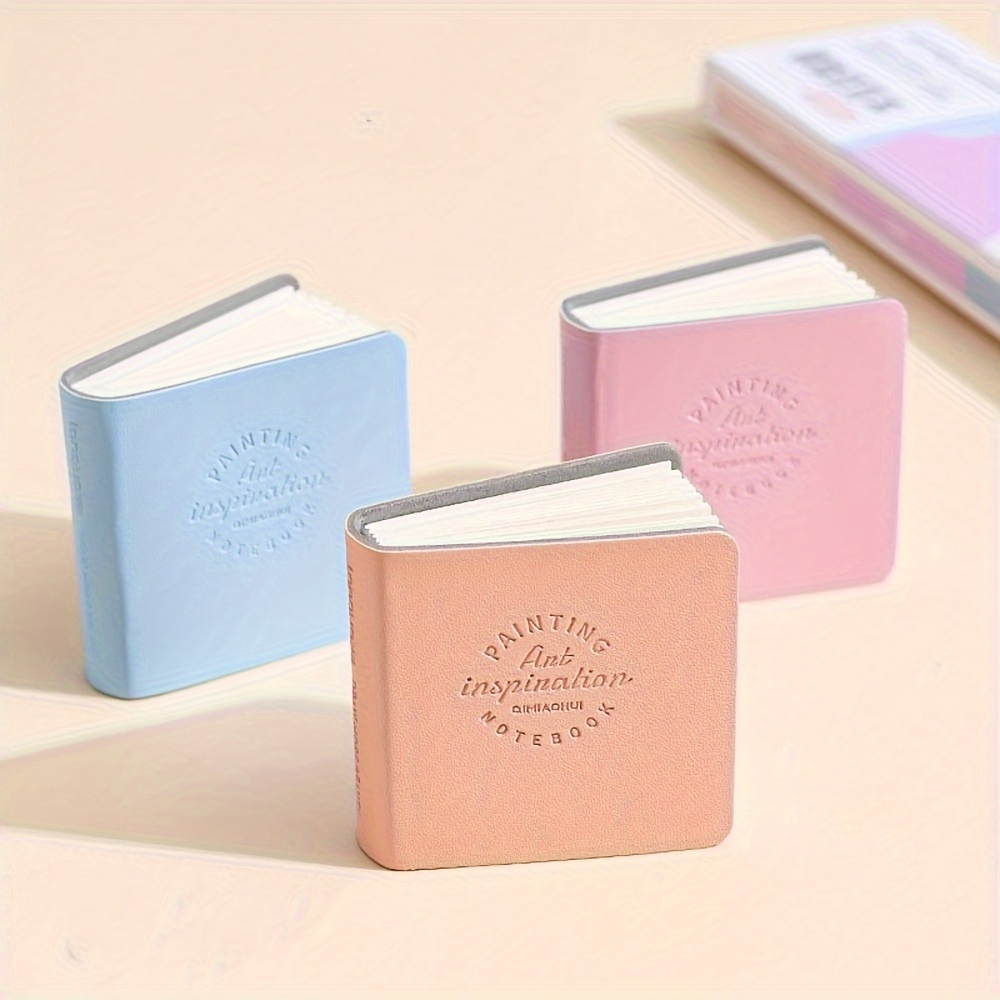 TEMU 3-pack Miniature Paint Book Inspiration Notebooks, Creative Decompression Sketchbooks, Portable Blank Drawing Pads