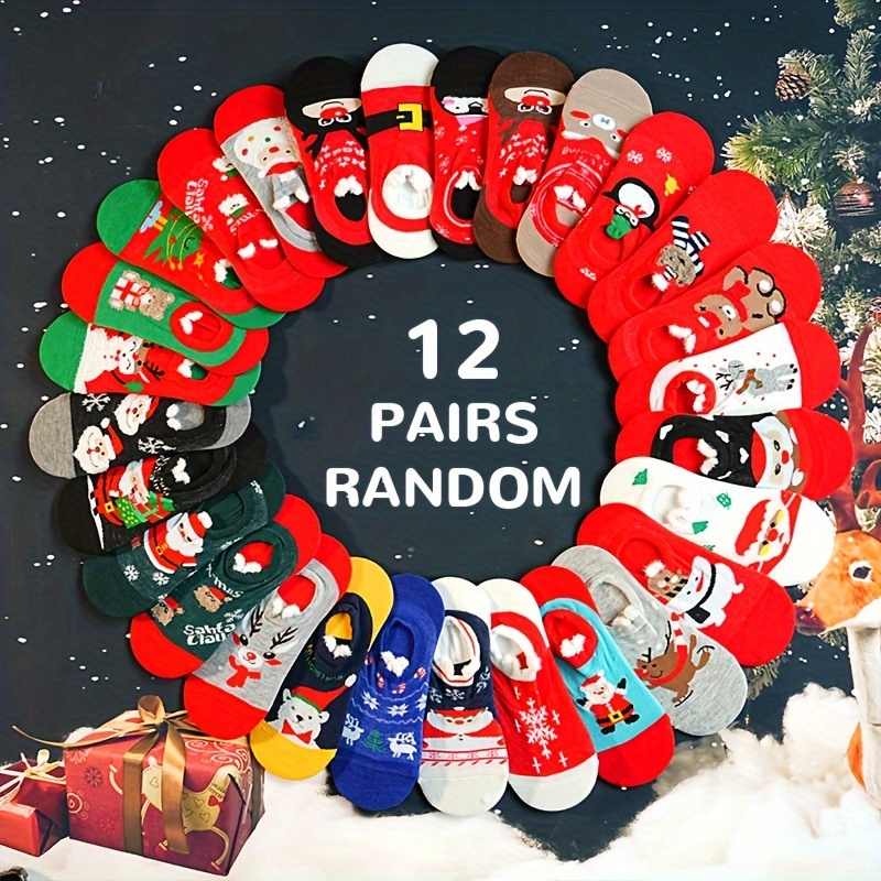 

12 Christmas , Women' , Polyester & , & Dry , Assorted Christmas , Red , Length, No For Ladies